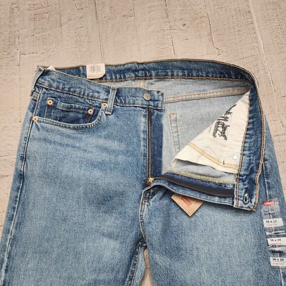 NWT Levi's 510 Mens Skinny Jeans‎ Blue Size 36x34 Ripped Washed Stretch - Picture 4 of 15